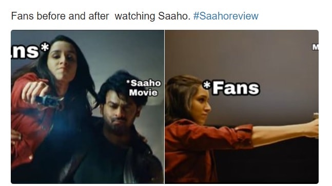 fans before and after waching movie saahoo in cinemas