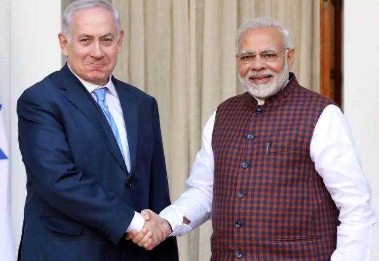 Benjamin Netanyahu wit PM Modi