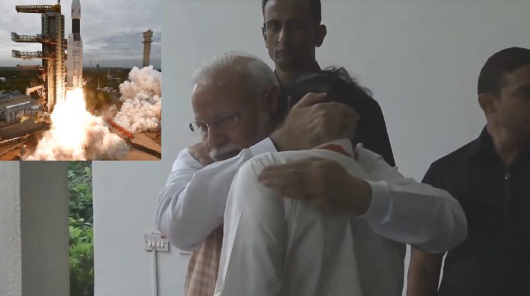 Chandrayaan-2 PM Modi hugs an emotional ISRO