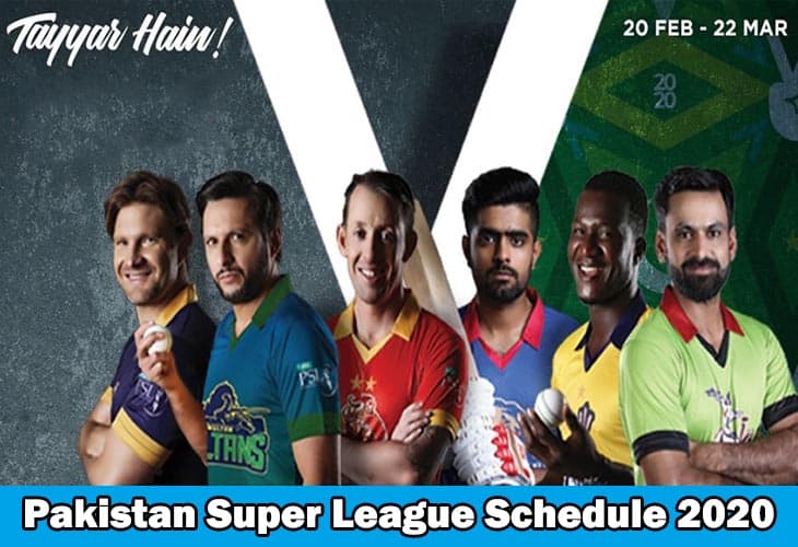 Pakistan Super League Schedule 2020 – Teams, Players