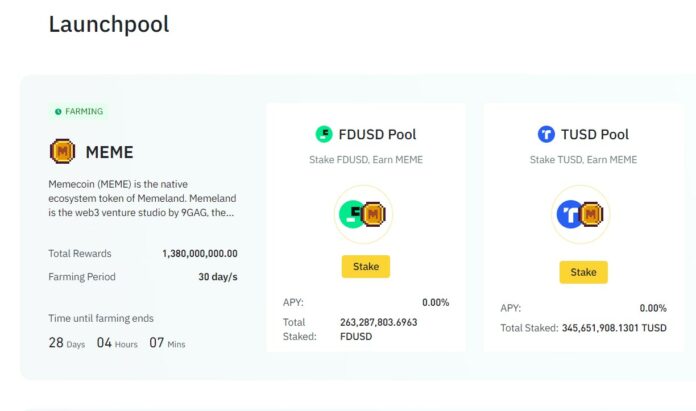 Memecoin (MEME) on Binance Launchpool