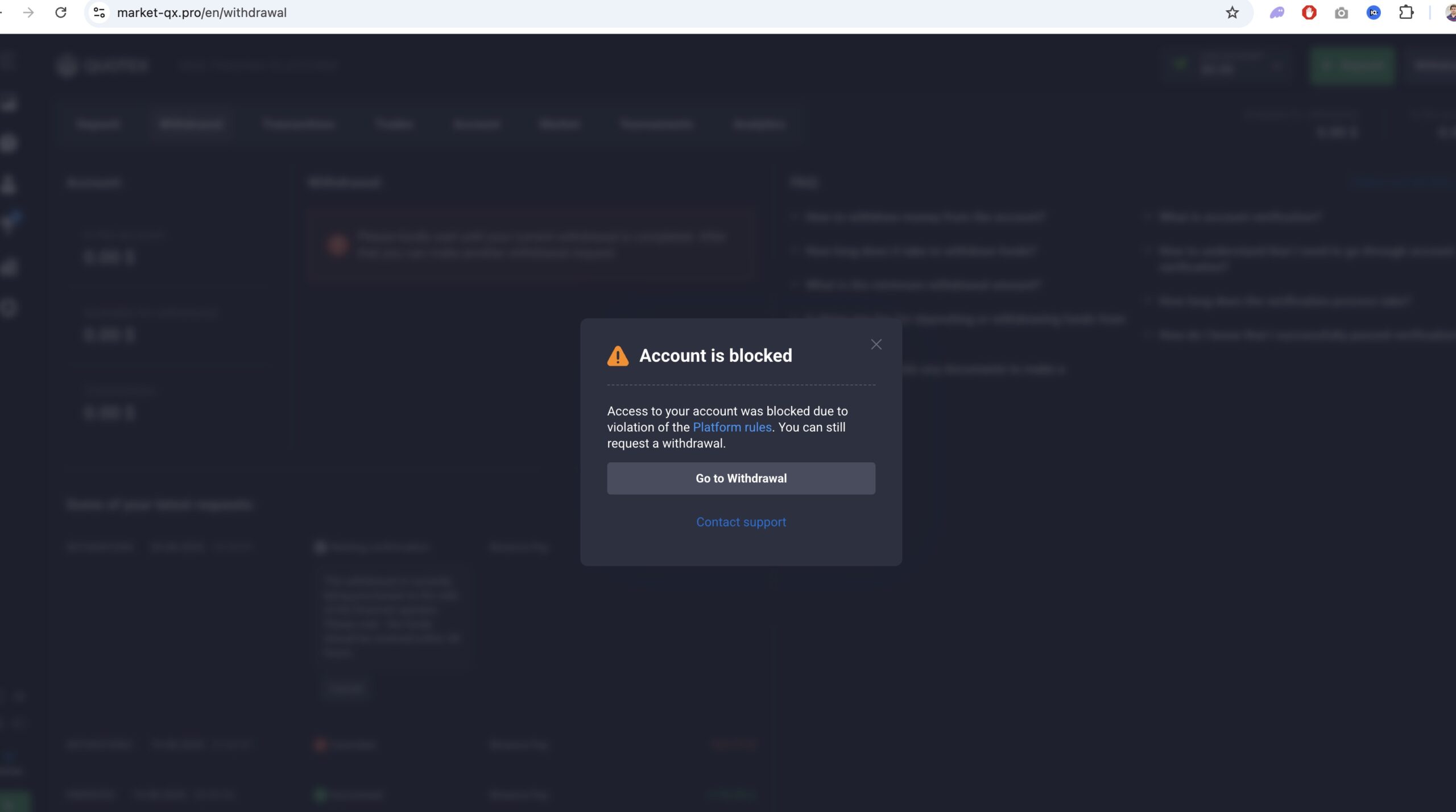 Quotex Took My Money and Blocked My Account
