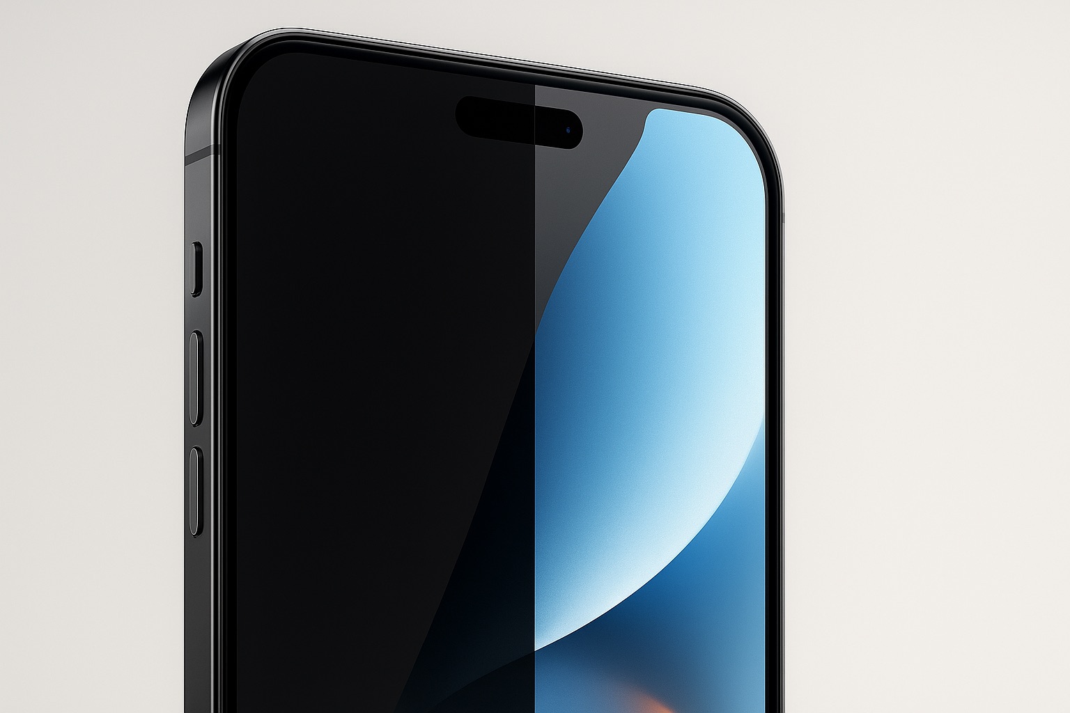 Close-up of iPhone screen with privacy tempered glass
