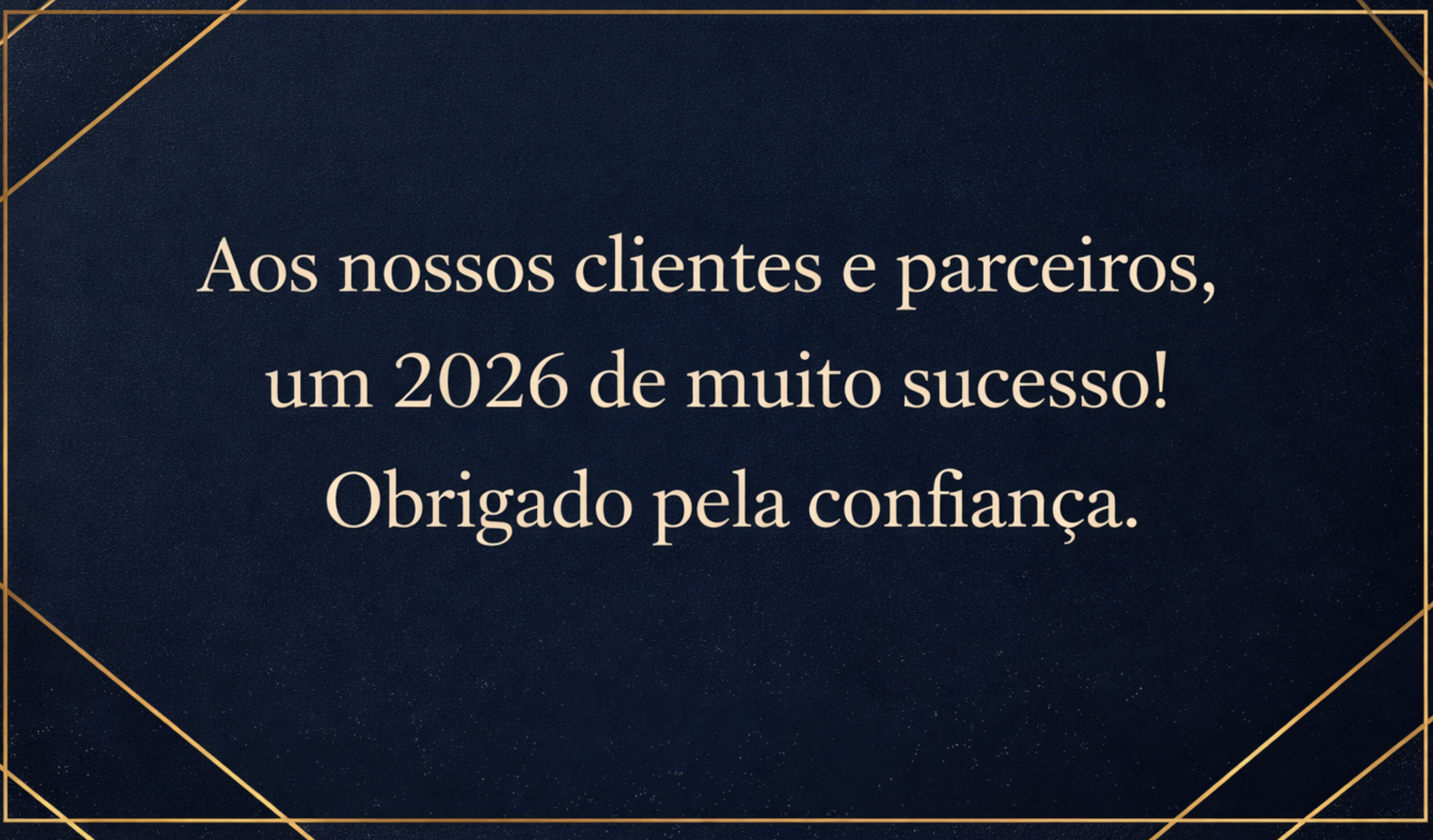 Cartão de Ano Novo 2026 corporativo para enviar a clientes