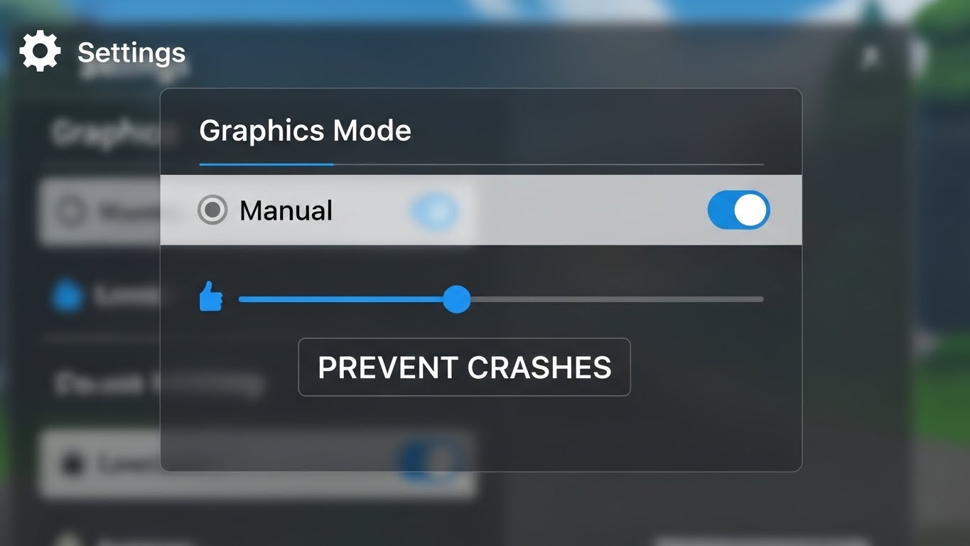 Lowering Roblox graphics settings to prevent crashing on mobile